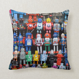 Coussin vintage de collection de robot de jouet de
