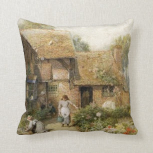 Coussin vintage de corvées de ~ de cottage de pay