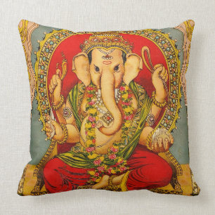 Coussin vintage de décor de ganesha