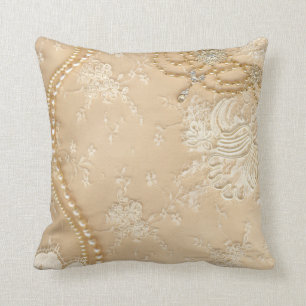 Coussin vintage de divan de jet de monogramme de