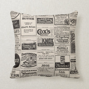 Coussin vintage de ferme de publicité de journal