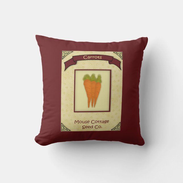 Coussin vintage de graines de carottes (Recto)