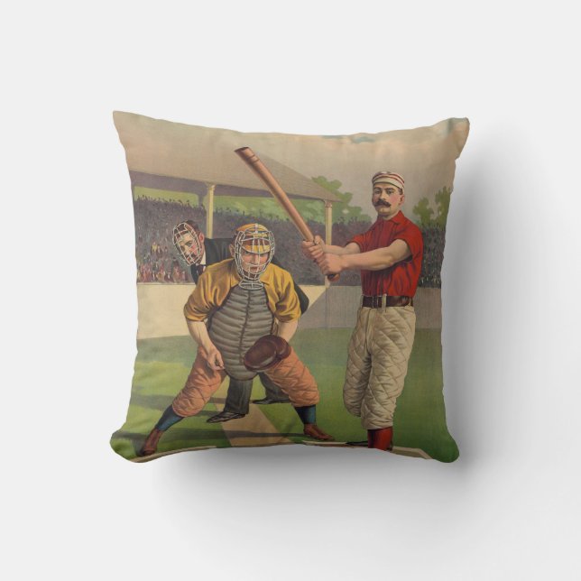 Coussin vintage de MoJo d'Américain de base-ball (Recto)