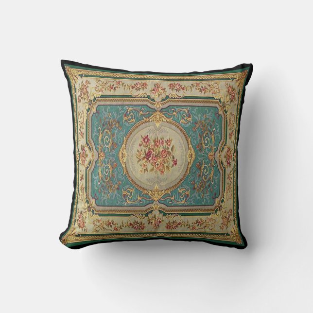 Coussin vintage de panneau de structure en françai (Recto)