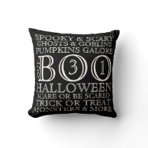 Coussin vintage de typographie de Halloween de