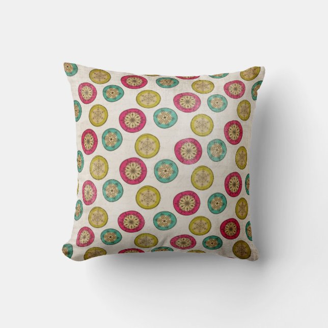 Coussin vintage de vacances d'ornements et de (Recto)