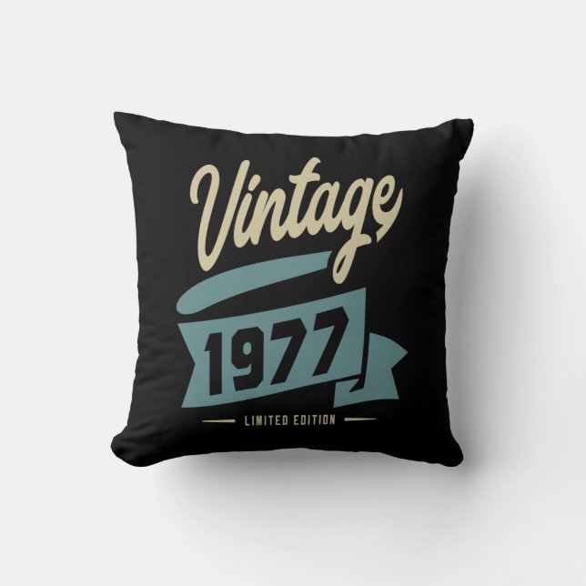 Coussin Vintage Depuis 1977 Cadeau Anniversaire (Recto)