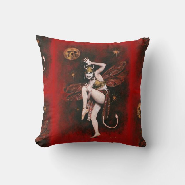 Coussin Vintage Devil Lady Dancer Cushion (Recto)