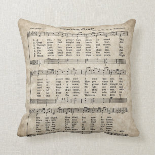 Coussin vintage d'hymne de style de grâce