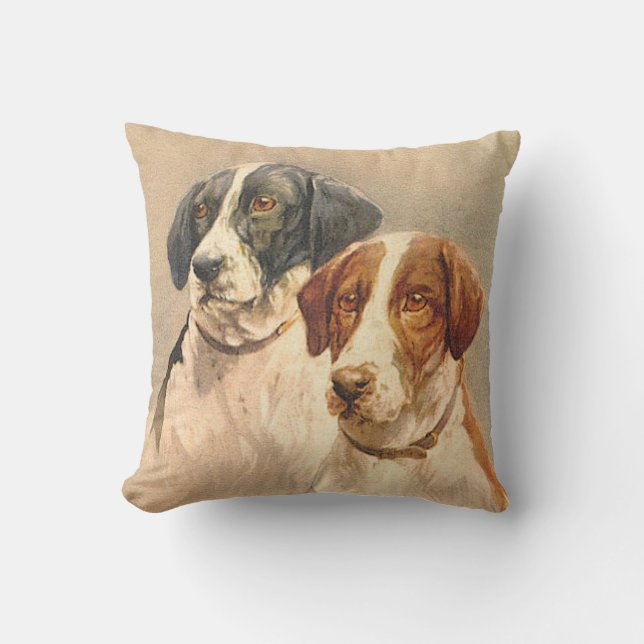 Coussin vintage d'image de chien (Recto)