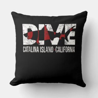 Coussin Vintage Dive Catalina Island California Cadeau