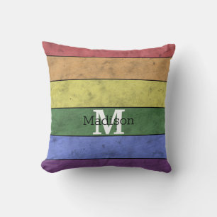 Coussin Vintage drapeau LGBT orgueil écarlate arc-en-ciel