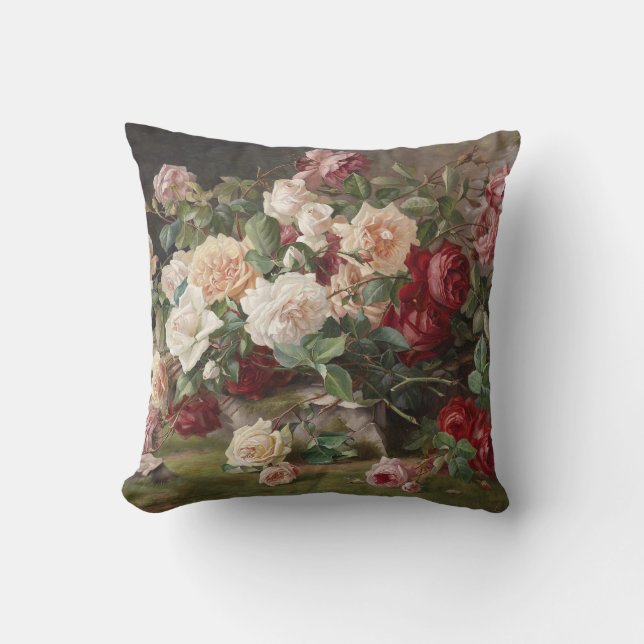 Coussin Vintage E. Hariel Rose Still Life (Recto)
