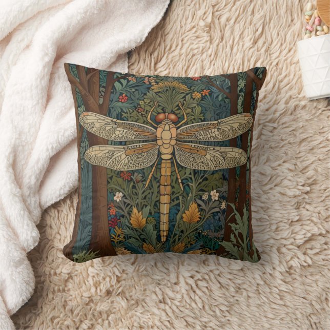 Coussin Vintage élégant art nouveau dragonfly boho chic (Couverture)