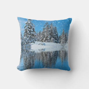 Coussin Vintage Élégant hiver Wonderland Décoratif