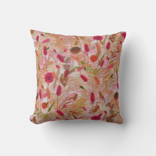 Coussin Vintage été Boho Fleur sauvage Pampas Grandes