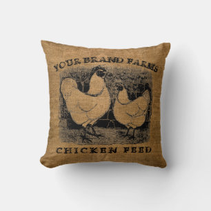 Coussin Vintage Faux Burlap Modèle de sac à dos pour poule