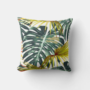Coussin Vintage Feuille Motif de la jungle tropicale
