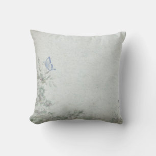 Coussin Vintage Floral Blue Mariage