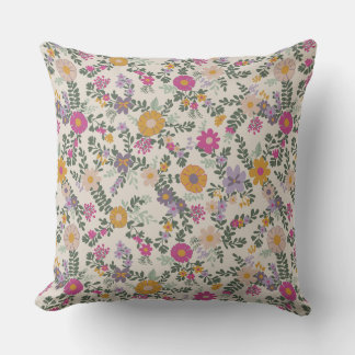 Coussin vintage Floral - Décor Botanique Coloré