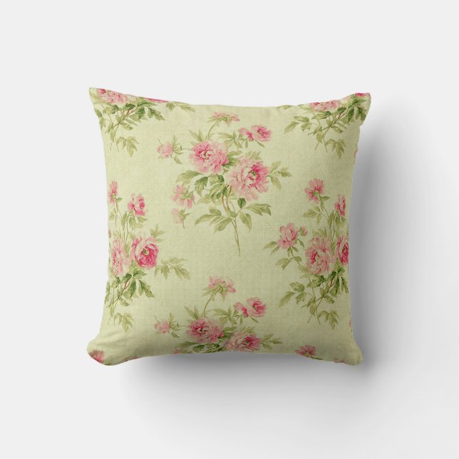 Coussin Vintage Floral moderne Rose populaire (Recto)
