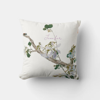 Coussin Vintage Floral style asiatique Pastel Coloris Nom