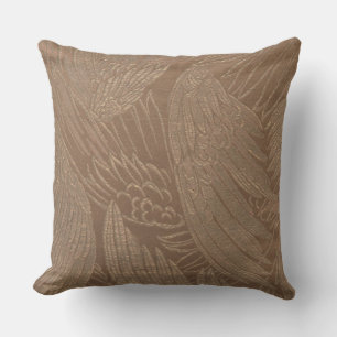 Coussin Vintage Français Textile Floral Tan Gold Cushion