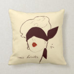 Coussin Vintage Française Aveugle Femme René Gruau Tan<br><div class="desc">"Sans Hesiter." Cette image provient d'une publicité française illustrée par l'artiste publicitaire Rene Gruau,  et est un rappel constant de ne jamais hésiter,  peu importe ce que la vie vous jette.</div>