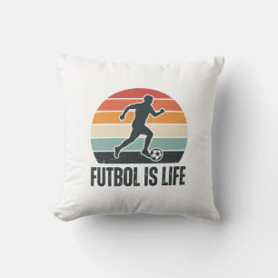 Coussin Vintage Futbol est la vie conception de maillot de
