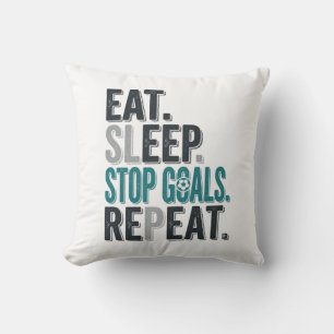 Coussin Vintage Gardien de Football Manger Dormir Arrêter 
