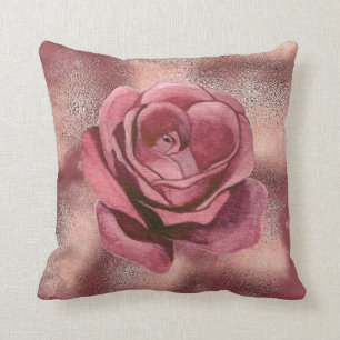 Coussin Vintage glam poussiéreux rose roux parties scintil