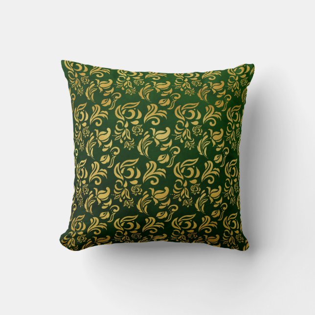 Coussin Vintage Gold & Green (Recto)