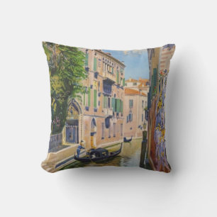 Coussin Vintage Grand Canal Gondolas Venise Italie Voyage