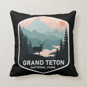 Coussin Vintage Grand Teton National Park Deer Mountains