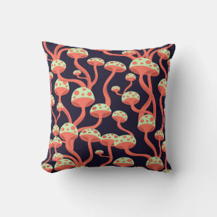 Coussin Vintage Graphics Champignons Motif sans couture