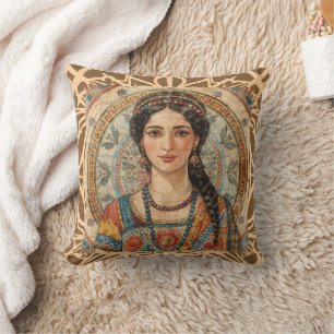 Coussin Vintage,Grèce antique Style féminin,Mosaïque, Anti