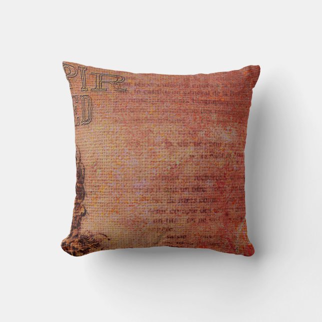 Coussin Vintage Grunge Abstrait (Recto)