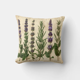 Coussin Vintage Herb Pillow - Botanical Rosemary Lavender