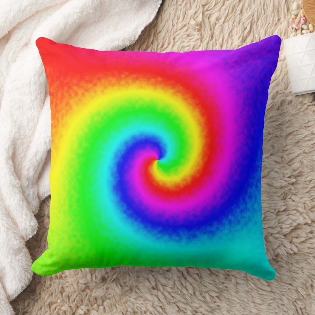 Coussin Vintage Hippie Boho Tie Dye Psychedelic Twirl (Couverture)