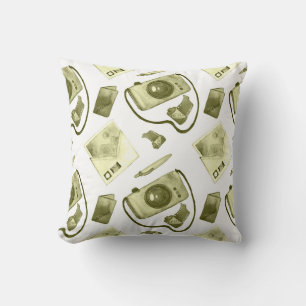 Coussin Vintage hipster sepia motif consistant 