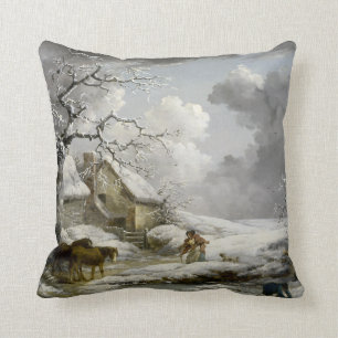 Coussin Vintage hiver Paysage imprimé de Noël