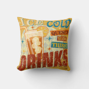 Coussin Vintage Ice Froid Boissons signe métallique. vinta
