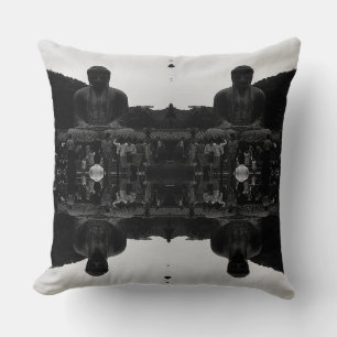 Coussin Vintage Japon Kamakura Grand Bouddha touristes Sou