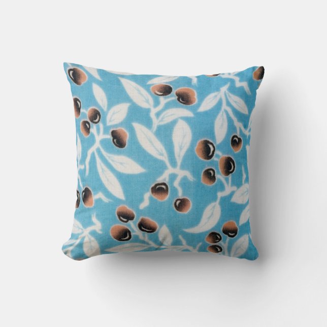 Coussin Vintage Japonais Textile, Nuts Motif (Recto)