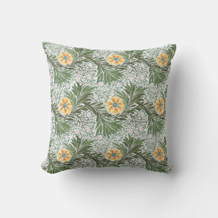 Coussin Vintage jaune blanc et vert floral baroque