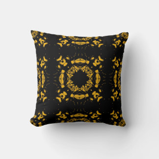 Coussin Vintage jaune et noir Floral sans couture motif