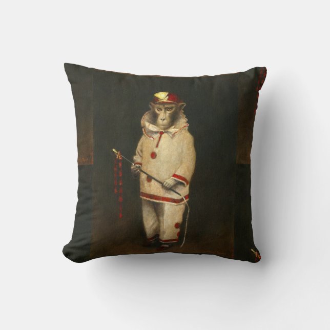 Coussin Vintage Jeu de singe magique (Recto)