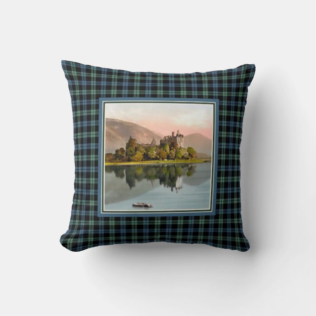 Coussin Vintage Kilchurn Castle Clan Campbell Tartan (Recto)