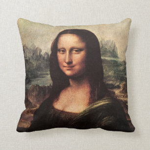 Coussin vintage Léonard de Vinci de Mona Lisa