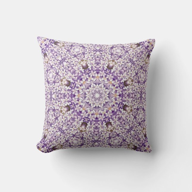 Coussin Vintage Lilac Bloom Kaleidoscope Motif (Recto)